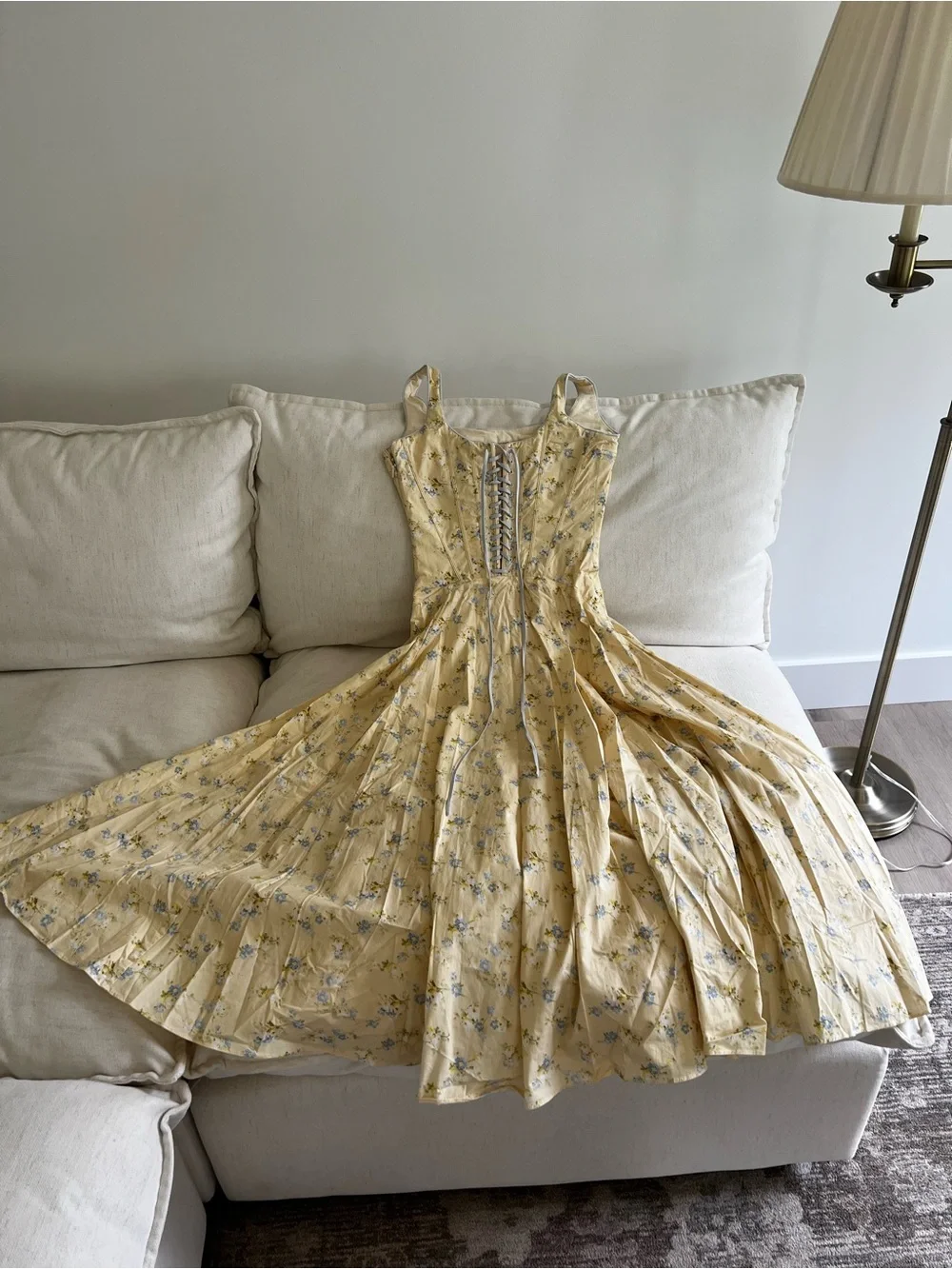 House of CB JAIME
Lemon Floral Print Cotton Lace Up Midi Sundress🍋 - Picture 5 of 10